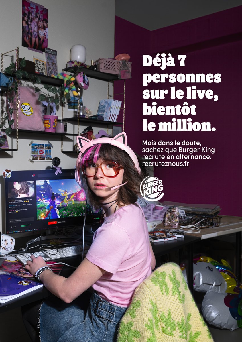creapills's tweet image. "Grillez des steaks, pas vos rêves" : Burger King recrute des alternants avec une campagne décalée 🍔