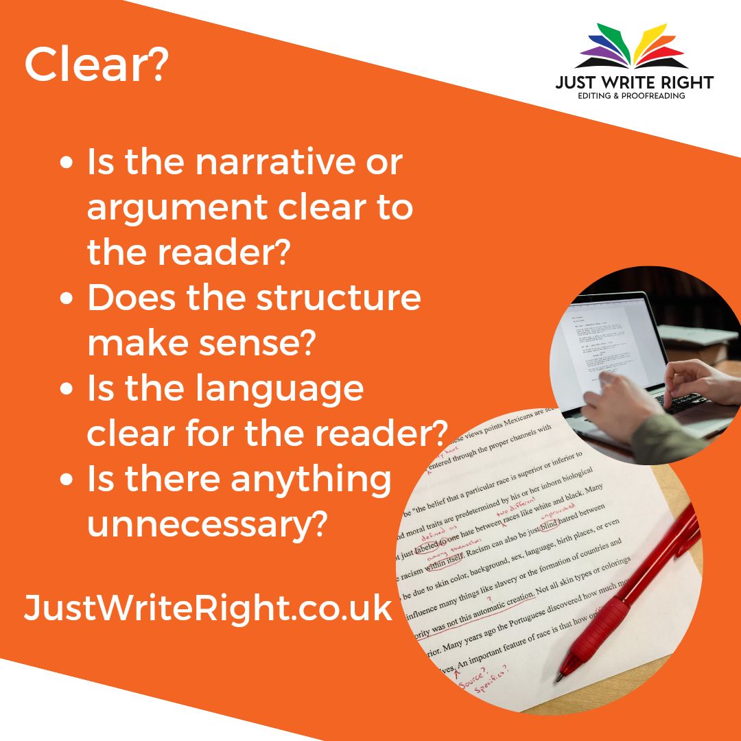 ✍️ Editing your own writing?
📝 Make sure your writing is clear for your readers!

😕 Don't leave your readers with questions.
📈 Does the structure make sense?
📖 Is the language clear and appropriate?
❌ Can you remove anything?

#WritingTips #editing #editor #proofreader