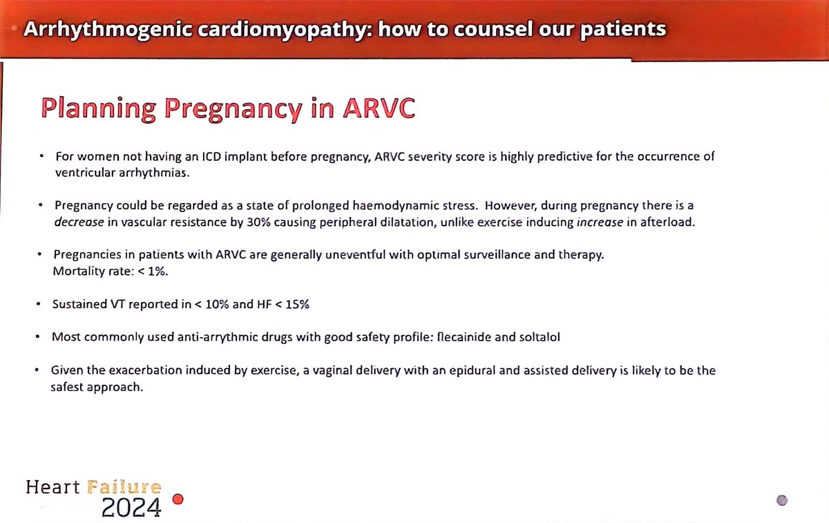 Planning pregnancy for #ARVC #ACM #AC arrhythmogenic CM #HeartFailure2024 #HeartFailure