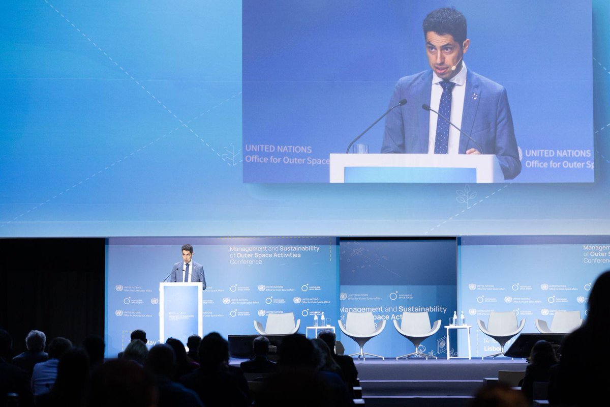 UNOOSA's tweet image. The themes are: 

🛰 Space Traffic Management &amp;amp; Space Sustainability 
🗑Space Debris 
🪨 Space Resources 
👦👧Youth &amp;amp; Civil Society 
📚 The “Lisbon Declaration on Space” 
The Road to the Summit of the Future  

 #SpaceConference #OuterSpace #Sustainability #LisbonDeclaration