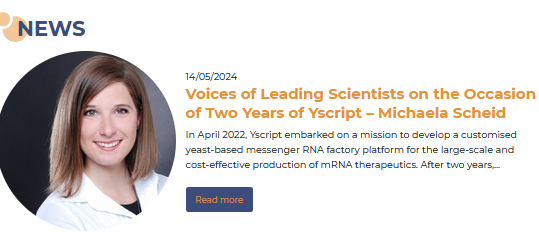 💉 On today's #worldvaccineday, the head of the #Yscript #communication, #dissemination and #exploitation team - 𝗠𝗶𝗰𝗵𝗮𝗲𝗹𝗮 𝗦𝗰𝗵𝗲𝗶𝗱 from <a href="/Eurice_EU/">EURICE - European Research and Project Office</a> - reports on her motivation and project work so far.

👉 yscript.eu/news/voices-of…

#YscriptTurnsTwo #mRNA #vaccine
