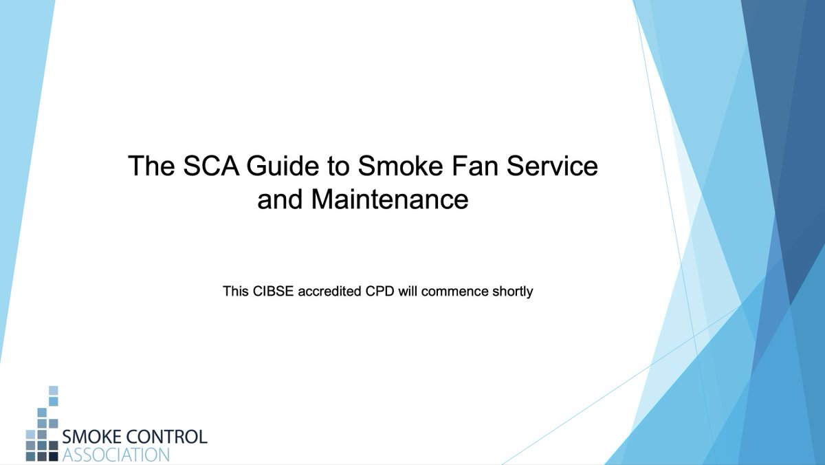 The SCA website contains useful guides for those working in the smoke control industry. We recommend downloading 'Smoke extract fan maintenance - best practice guide' which covers legislation, competence and maintenance/service checklists with much more... smokecontrol.org.uk/client/documen…