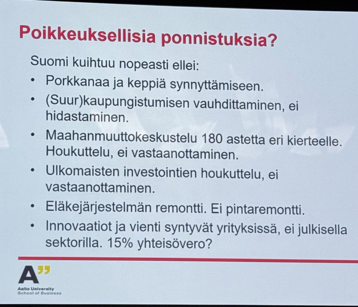 ”Nyt tarvitaan siis poikkeuksellisia toimenpiteitä, että Suomi pärjää”, @InvestmentTraps Kunnallisjohdon seminaarissa @LogomoTurku #kujo2034 #yrittäjät #talous #elinvoima