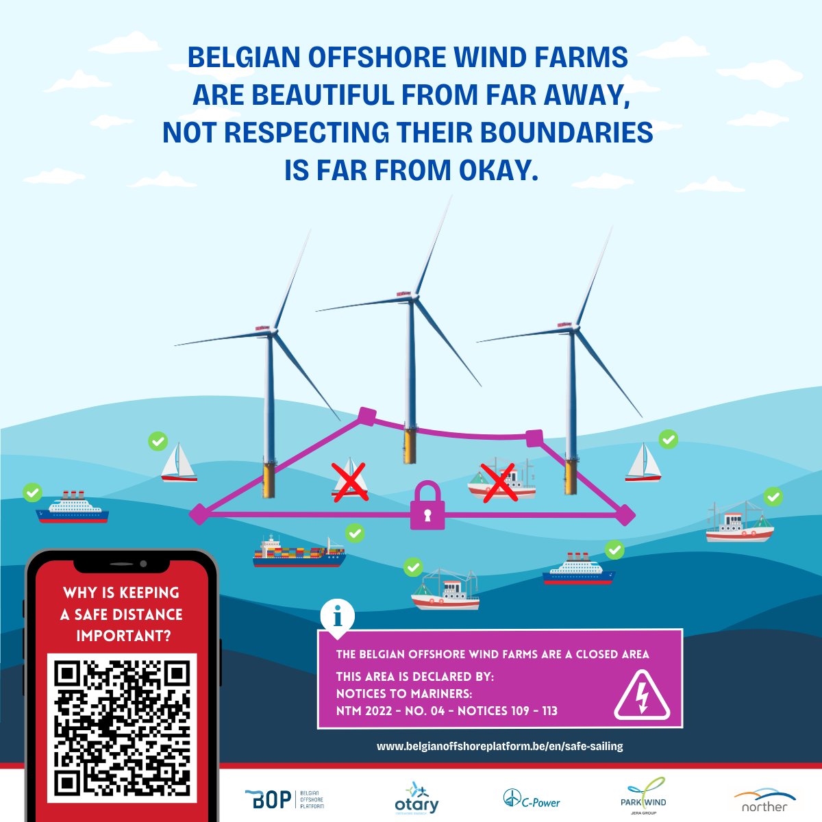 📢 Sailing to the Belgian wind farms on the North Sea is an adventure of both challenge and wonder, but above all it must be safe for everyone!

➡️ Discover how we keep it safe: belgianoffshoreplatform.be/en/safe-sailin…
 
#Belgianoffshorewindfarms #offshorewindenergy