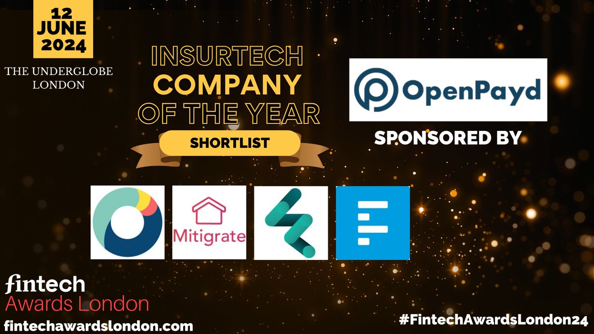 Meet the Insurtech Company of the Year shortlist for the @FinTechAwardLDN, sponsored by @OpenPayd: @RnwlCo, @Mitigrate, @WeAreFullCircl & @FloodFlash_Ins.

Secure your attendance at the awards ceremony fintechawardslondon.com/book-tickets/.

#Fintech #fintechawards #FintechAwardsLondon24