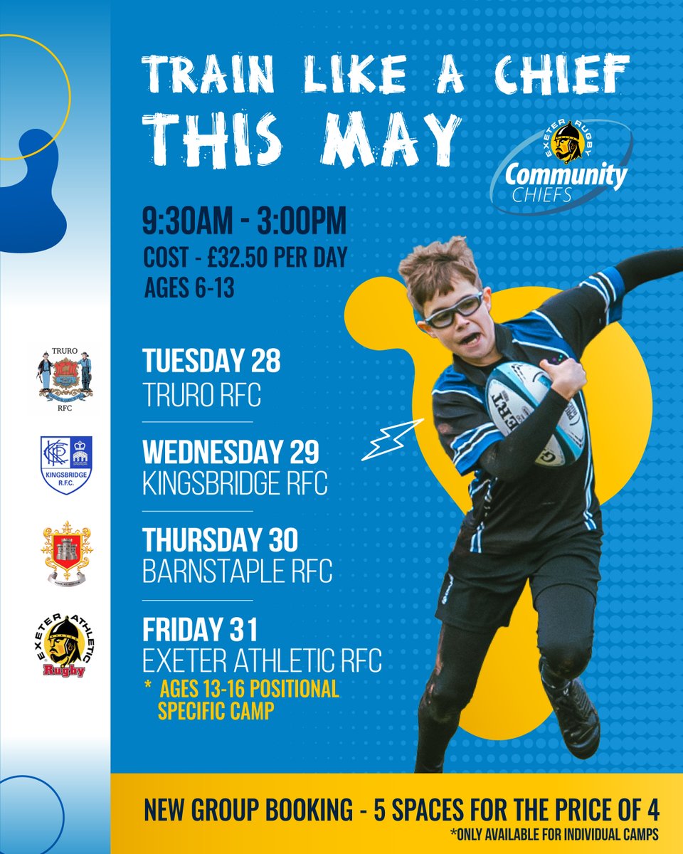 Train Like a Chief this May! 😃 Our fantastic @CommunityChiefs are running their exciting camps this month for children (male or female) aged 6-13 👧👦 🔗: bit.ly/3K1NwV6 #JointheJourney