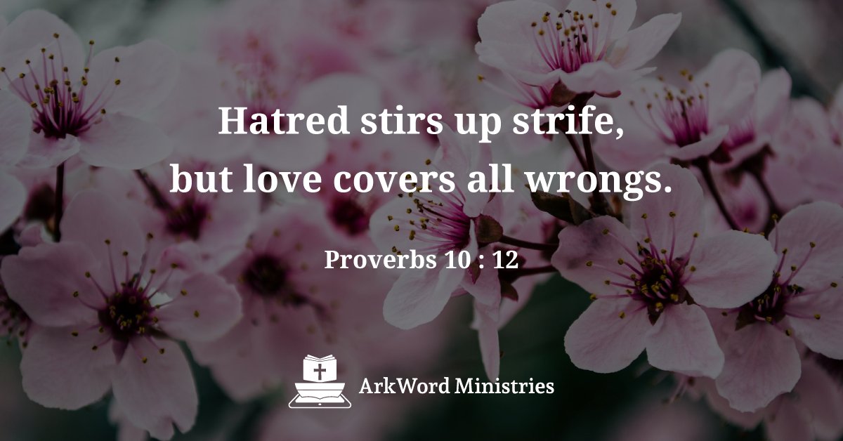 Hatred stirs up quarrels,     
but love makes up for all offenses.

Retweet if you agree!                                                          
Follow 👉@WorldCupBibleto learn from the #Bible.                                                 

#bibleverse #Christians
