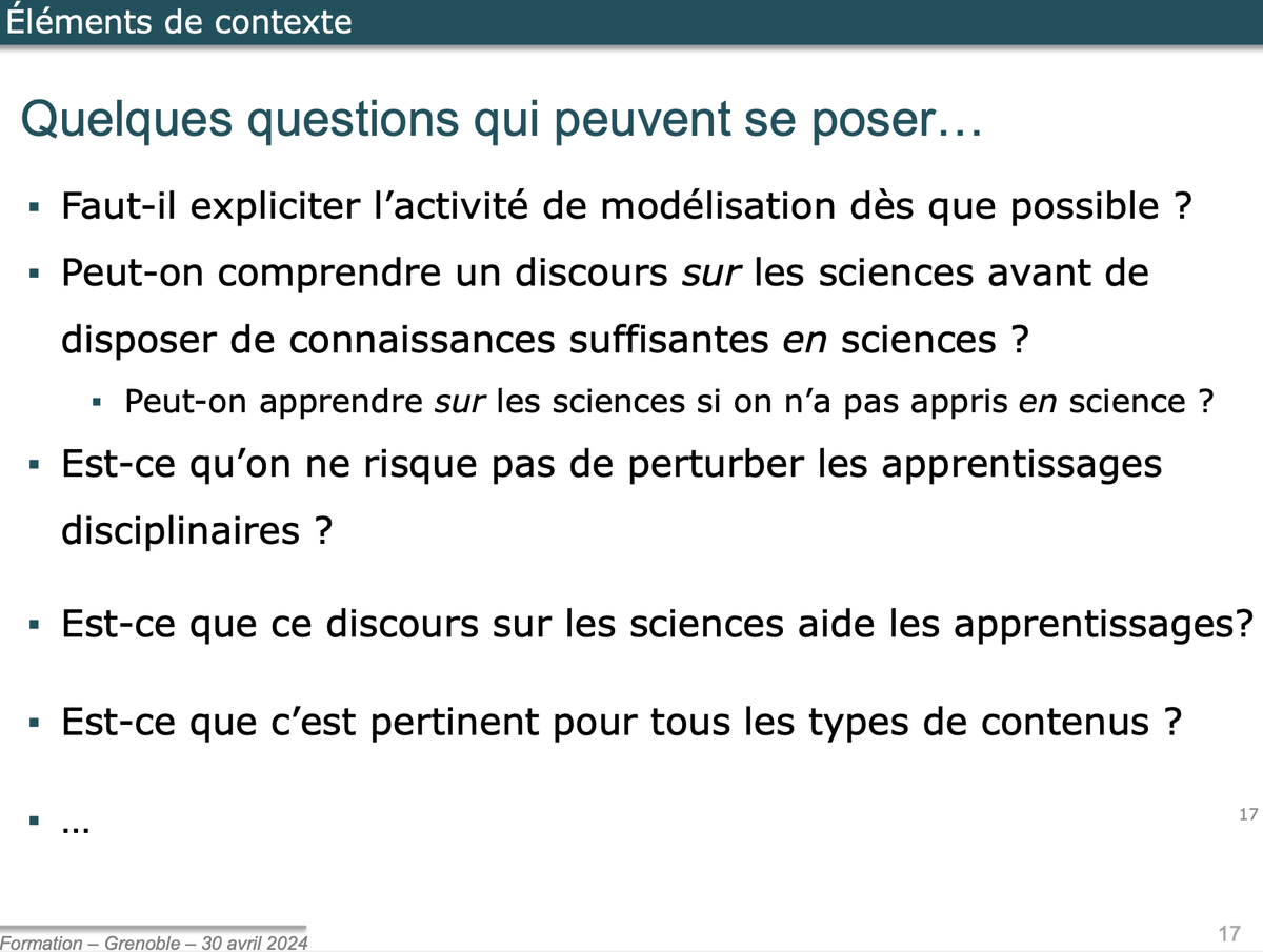 👩‍🔬🧑‍🔬Retour sur une riche journée de formation animée par <a href="/ProfesseurVince/">ProfVince</a> pour les collègues de <a href="/PhysChiGrenoble/">Phys-Chim Grenoble</a> <a href="/acgrenoble/">Académie de Grenoble</a> autour de la #modélisation et de ses nombreux #mondes 🗺️🥰
▶️des apports et réflexions riches sur une démarche essentielle dans notre discipline #NOS 🙏