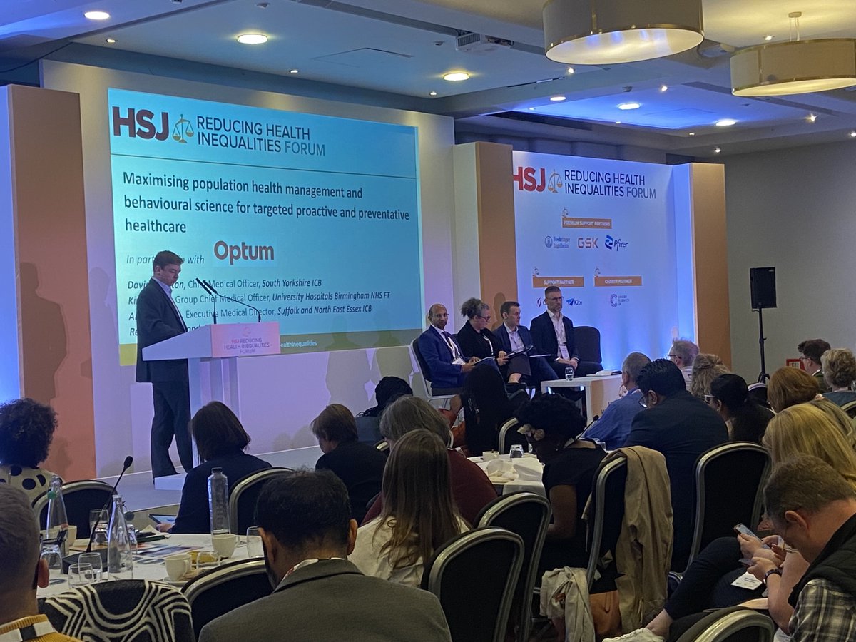 #HSJHealthInequalities - Our next panel is focussing on maximising #populationhealth management & behavioural science for targeted & preventative #healthcare with David Crichton @NHSSYICB Andrew Kelso @SNEEICB_NEE & @BecR27 from our partner @Optum