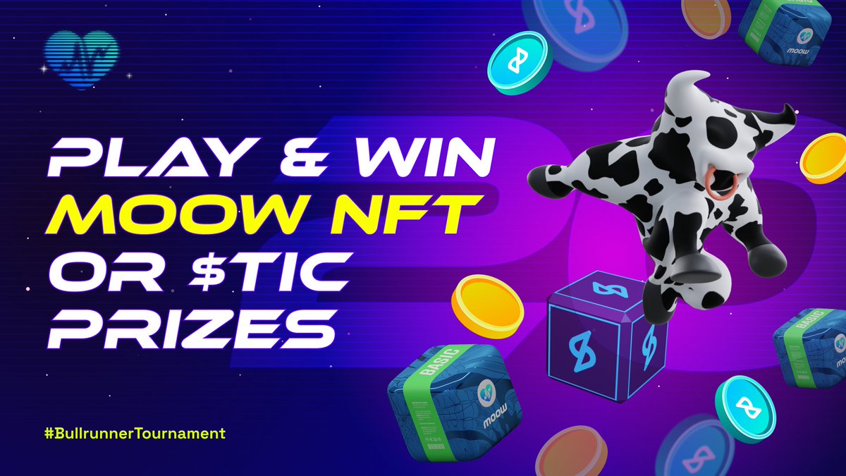 🐮 20th Bullrunner Tournament

🎁 Earn Bull Rings and have a chance to win one of these 20 prizes:

▫️ Basic Pulse Box x 5 
▫️ 20,000 $TIC x 5 
▫️ 15,000 $TIC x 10

🪙 You will receive 1 Bull Ring for every 20 coins collected during your best daily run. The maximum number of