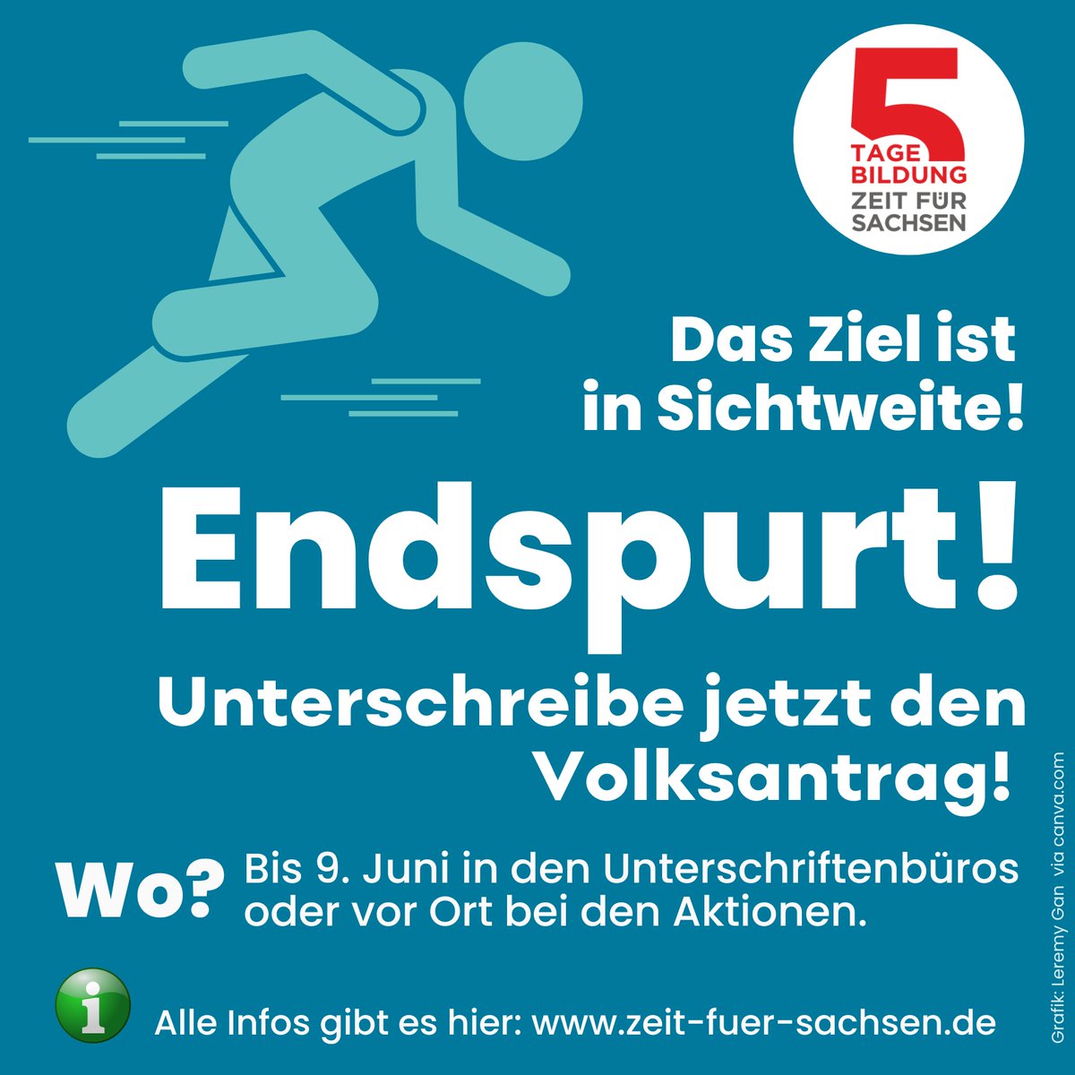 Wir läuten den #Endspurt ein! Bereits 37.000 Menschen haben unseren #Volksantrag für 5 Tage #Bildungszeit in #Sachsen unterschrieben! 😍 Jetzt noch mal vier Wochen mit vollem Tempo weitersammeln! Und bitte bringt uns die ausgefüllten Listen zurück! Infos: zeit-fuer-sachsen.de