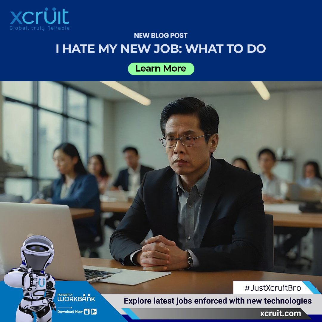 Feeling stuck in your new job?
Check out our latest blog for expert advice and actionable tips!
Click the link: xcruit.com/articles/i-hat…

#Xcruit #JustXcruitBro #Recruitorr #blog  #CareerAdvice #NewJob #JobSatisfaction