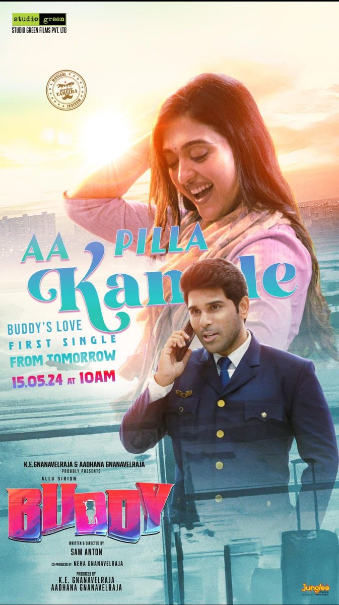 Yashmith (@yashmith) on Twitter photo Best wishes <a href="/ANTONfilmmaker/">sam anton</a> bro.. Rock on... ๐๐๐ป
First single #AaPillaKanule from #Buddy Releasing Tomorrow (15th May '24) at 10AM
A <a href="/hiphoptamizha/">Hiphop Tamizha</a> Musical
<a href="/StudioGreen2/">Studio Green</a> <a href="/GnanavelrajaKe/">Gnanavelraja Ke</a> <a href="/AlluSirish/">Allu Sirish</a> <a href="/gaya3bh/">Gayatri Bhardwaj</a> Best wishes <a href="/ANTONfilmmaker/">sam anton</a> bro.. Rock on... ๐๐๐ป
First single #AaPillaKanule from #Buddy Releasing Tomorrow (15th May '24) at 10AM
A <a href="/hiphoptamizha/">Hiphop Tamizha</a> Musical
<a href="/StudioGreen2/">Studio Green</a> <a href="/GnanavelrajaKe/">Gnanavelraja Ke</a> <a href="/AlluSirish/">Allu Sirish</a> <a href="/gaya3bh/">Gayatri Bhardwaj</a>