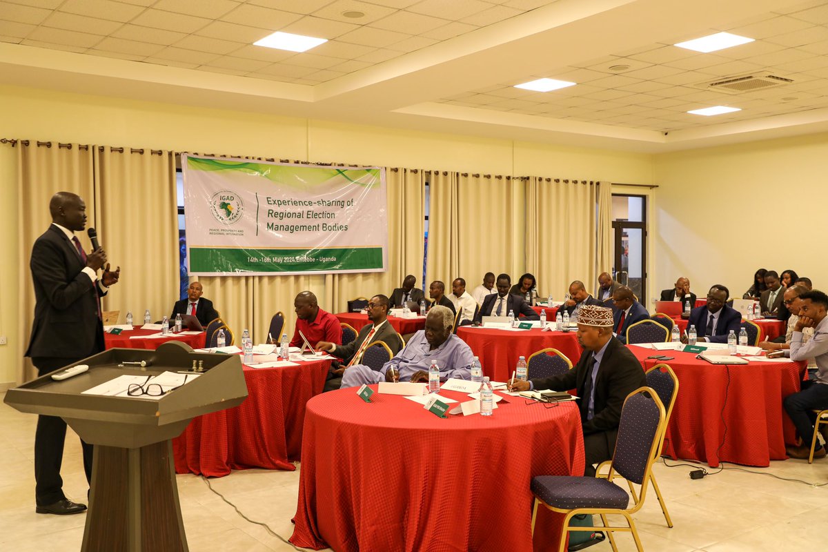 Pleased to open the #IGAD Experience-Sharing Workshop for Regional Election Management Bodies in Entebbe, Uganda. This workshop will serve as a platform for regional election experts to collaborate and share best practices; enhancing #Democracy and ensuring credible #elections .
