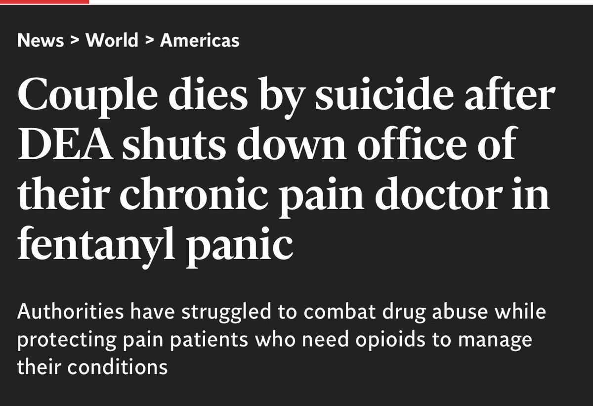 “Couple dies by suicide after DEA shuts down office of their chronic pain doctor” Listen to this podcast to learn the truth thedoctorpatientforum.com/videos-podcast…