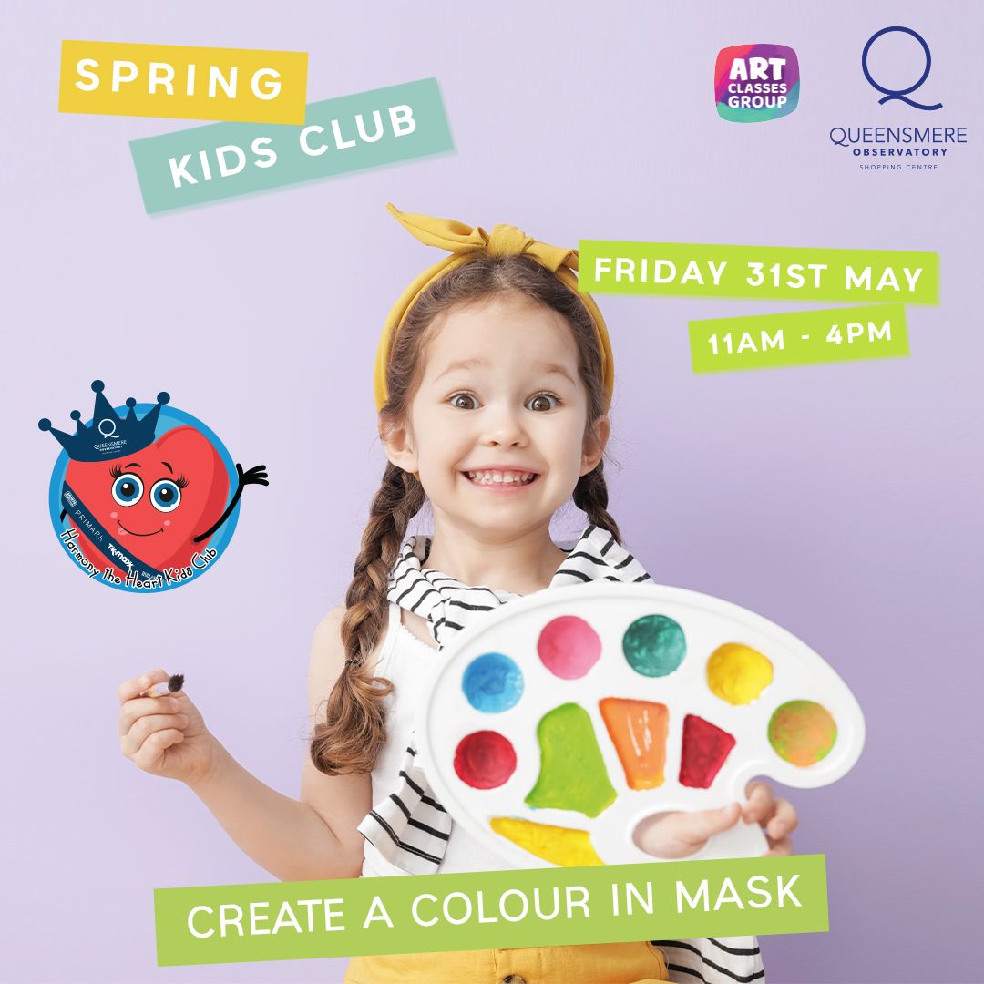 Kids Club - Spring Craft Workshop 2024, Create Your Own Mask Friday, May 31st, 2024 11 AM - 4 PM 📍 Queensmere Observatory Shopping Centre Join us and Art Classes Group at the Kids Club Spring Workshop 2024, an event for a day filled with imagination and fun.