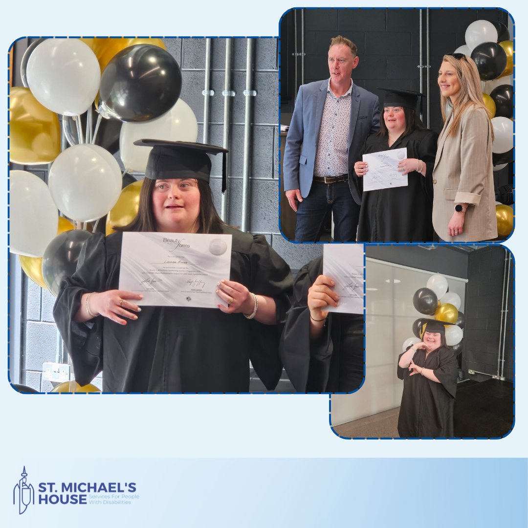 Congratulations to Lauren from our Turas Training Centre Rathmines for her graduation in the 'Beauty in All Its Forms Hairdressing Assistant Programme' run by Alfaparf Milano and Down Syndrome Ireland.

#SMH #SMHGoals #SMHValues