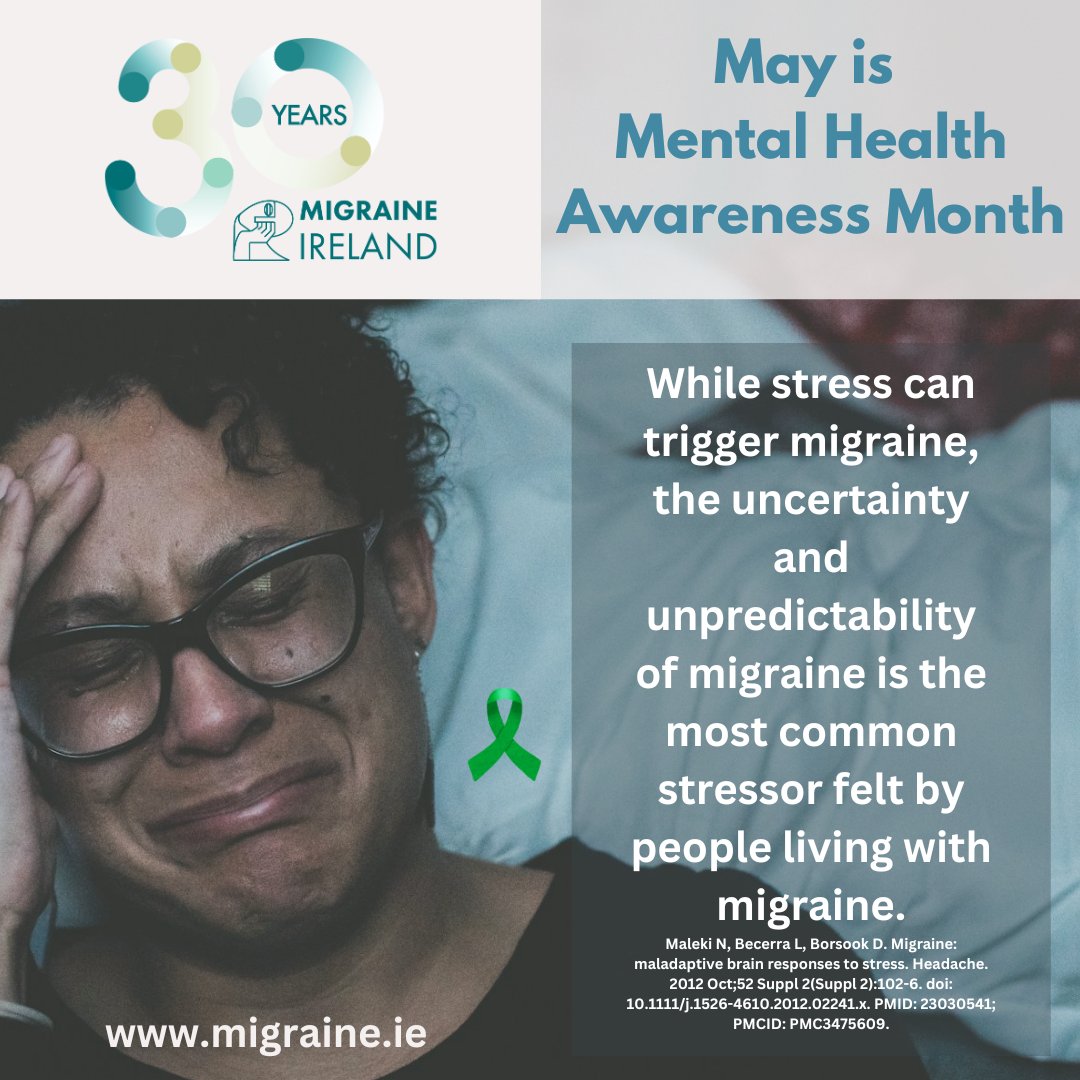 #Migraine & #mentalhealth issues are commonly seen together. It's a vicious circle, pain feeds fear-feeds anxiety-feeds pain. If you ever feel alone or in need of help, call @SamaritansIRL on 116 123 or @PietaHouse on 1800 247 247 or text 'HELP' to 51444 #notjustaheadache