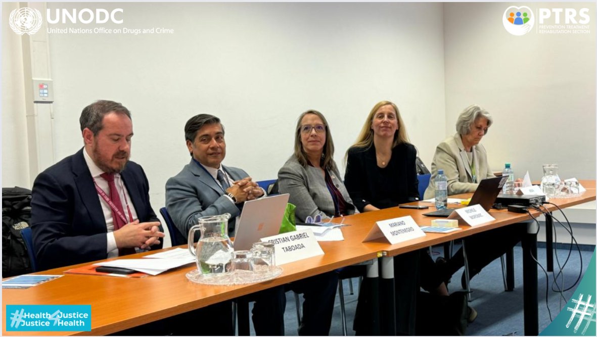 .@UNODC_PTRS👩‍🏫at @cp_dap #CCPCJ33 event on 'Advancing Access 2 TX & #Health through #Justice Collaborations' focusing on importance of #justice & #health coordination in promoting non-custodial measures 4 #PWDUD in contact w/ CJS in cases of minor nature bit.ly/TXasATI