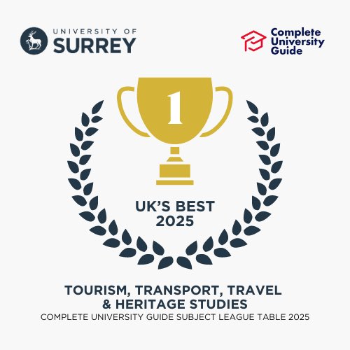 🌟 Exciting News! We’re No.1! 🌟 Once again, we’ve been ranked #1 in the nation for Tourism, Transport, Travel & Heritage Studies on CUG Subject League Table 2025! Thank you for pushing boundaries & continuing to strive for excellence. 👉 lnkd.in/dpiR58e #ProudtobeSurrey