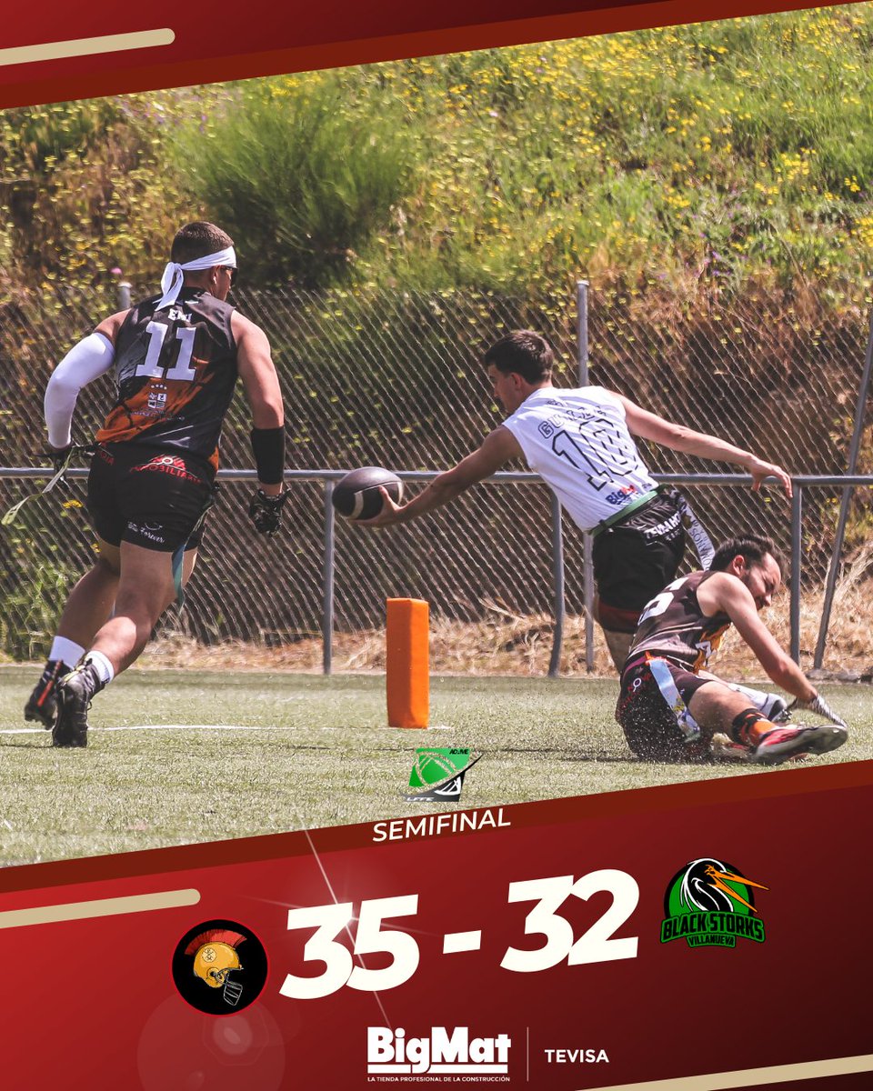 RomanosMerida's tweet image. SEMIFINAL 👇🏻

 ⚔️ MÉRIDA ROMANOS 35-32 VILLANUEVA BLACK STORKS 

PASE A LA FINAL ✅

Alejandro #95 - 13 puntos 
Álvaro #7 - 12 puntos 
Fran #23 - 7 puntos 
Juanca #5 - 2 puntos
Alberto #8 - 1 punto

📸 @nosoyperfecta

#meridaromanos⚔️
#ligaextremeña #flagfootball #LFFE