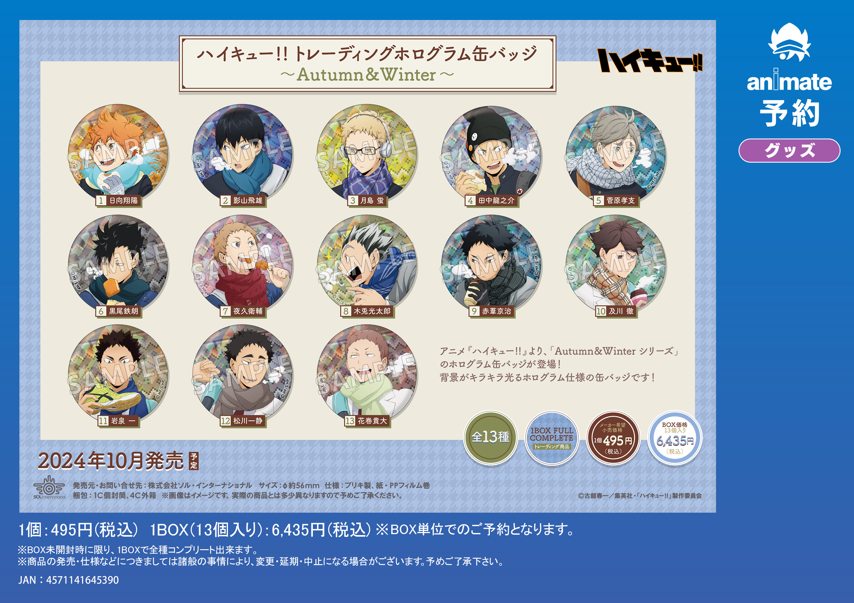 ハイキュー!! トレーディングホログラム缶バッジ 花巻貴大 24点