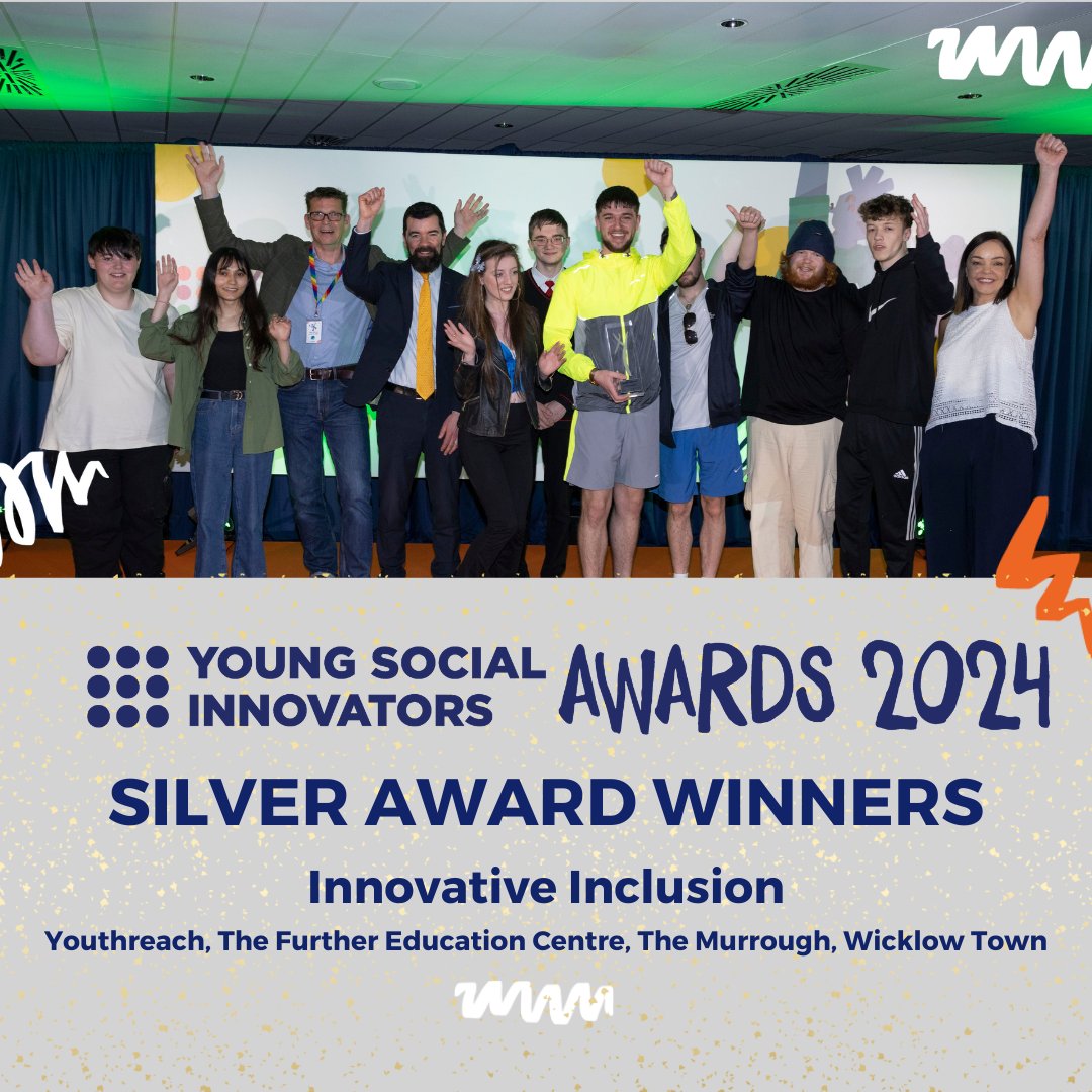 The Young Social Innovators of the Year Silver Award winners are 'Innovative Inclusion' from Youthreach in Wicklow Town! 🥈The team has built a diverse community garden in a local café, uniting the community in safety and inclusivity. 💕 Massive congratulations! 👏 #YSIAwards2024