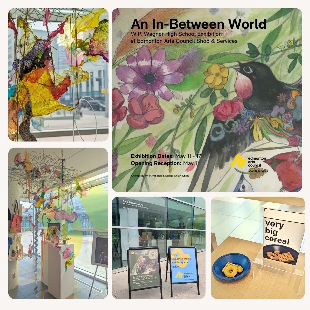 ✨ Wagner student exhibit at the EAC! An In-Between World is a collaborative show that showcases the talent of our students in Art, Pottery, STEM, Fashions, Photography and Interactions. The exhibit will be at the Edmonton Arts Council Shop & Services until May 17! @shopyegarts…