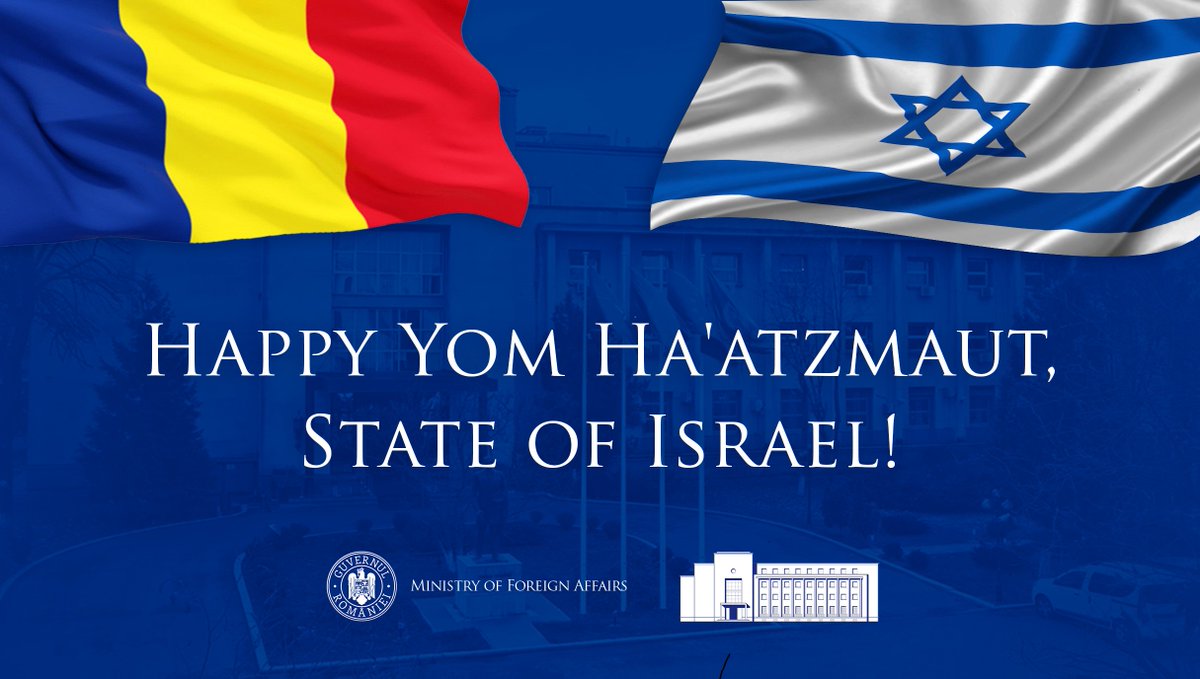Romania congratulates #Israel and its people on Independence Day. The commitment to strengthening our rich bilateral ties  🇷🇴-🇮🇱 remains resolute. Yom Ha’atzmaut sameach! @IsraelMFA