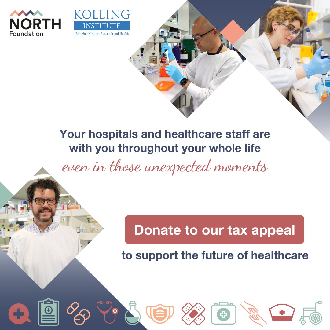 As we approach the end of the financial year, the @north_fndn has launched its tax appeal to support our world leading researchers. We'd like to ask you to throw your support behind the appeal. northfoundation.org.au/how-you-can-he… @NthSydHealth @syd_health