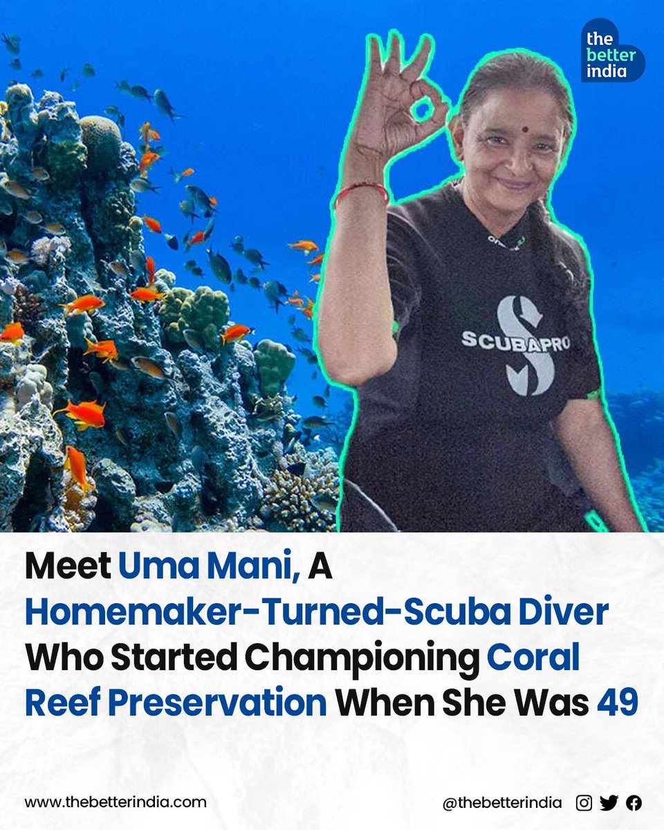 “I remember I was standing at the edge of the diving board, scared to jump in. 

#MarineConservation #CoralReefs #EnvironmentalAwareness #ScubaDiving #OceanConservation #TamilNadu 

[Marine Conservation, Tamil Nadu, Scuba Diving, Uma Mani]