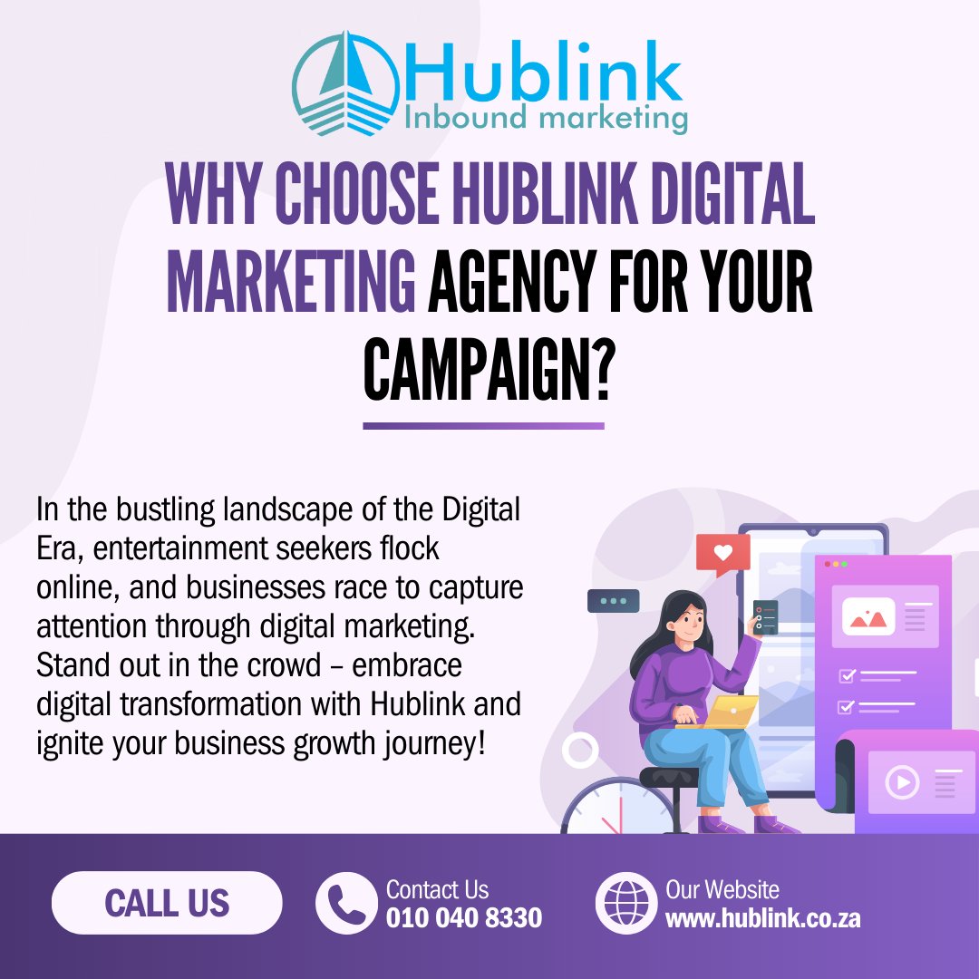 Elevate your brand with Hublink! Proven results, personalized strategies, and digital success. Choose greatness! 🚀🌟 Visit: hublink.co.za or call: 010 040 8330 #digitalmarketing #hublink #ChooseHublink