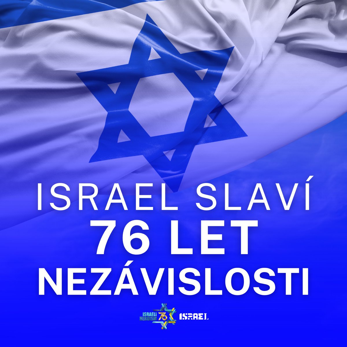 Tento Den nezávislosti věnujeme všem úžasným lidem Izraele🇮🇱. A našim 🇨🇿přátelům děkujeme za přátelství a podporu. 

#Israelat76 #letthemgonow