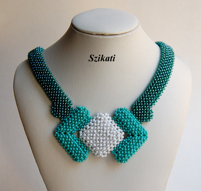 Teal Turquoise White Metal-free Beadwoven Necklace
You can purchase it here:
meska.hu/p4750093-menta…