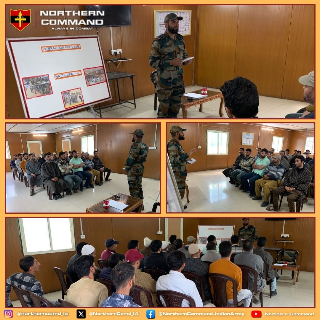 Ex- Servicemen (#ESM) are a valuable asset of #military organisation. #IndianArmy organised an interaction with Ex-Servicemen at Hattipora, #Kulgam. ESM, along with dependents attended the event and were informed about various Govt #employment generation initiatives.