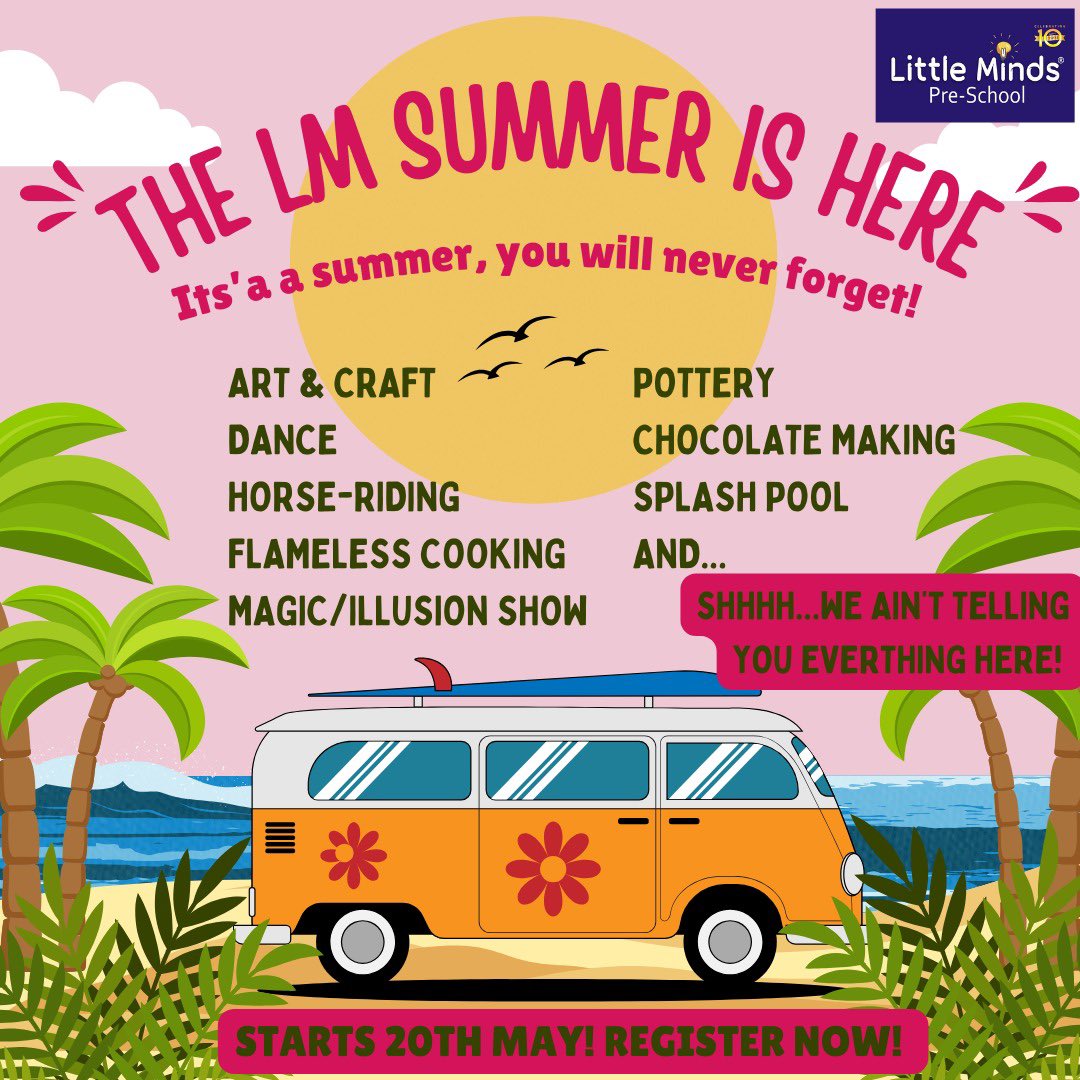LittleMindsDoon's tweet photo. The LM Summer Splash is back with 2024 edition…more fun, more energy and more excitement!! 🤩
Dates: 20-May to 7-June
Age: 2-4, 4-6 &amp; 6-8 yrs.
Transport available 🚌
Register now!! 📲 for details, connect with us on 9557505078. 

#summerclub #summersplash #summerfun https://t.co/nClNllzaVI