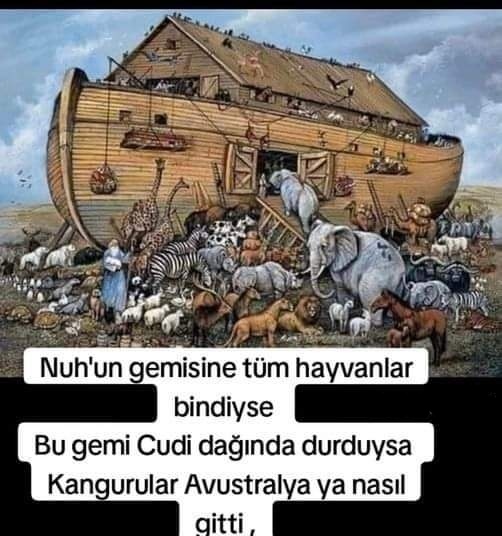 Nuh, kanguruları hangi Havayolları ve kurye service ile Türkiye'den Avusturalya'ya gönderdin? 1400 yıldır Tek bir yanıt veremediler. 🤣✅😁🤔 #AteistSoylemler