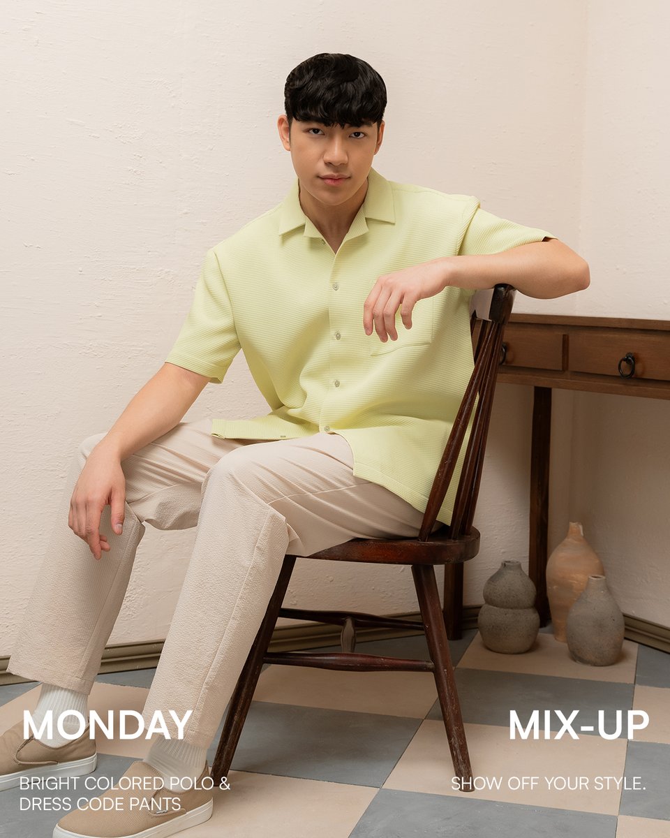 Kick off the week with a fresh start. Think bright colored polos + dressy pants. 🎨 Shop the look in stores near you or online at 🌐 penshoppe.com 🇵🇭 Also available on Shopee, Lazada, Zalora, and Tiktok Shop. #PENSHOPPE