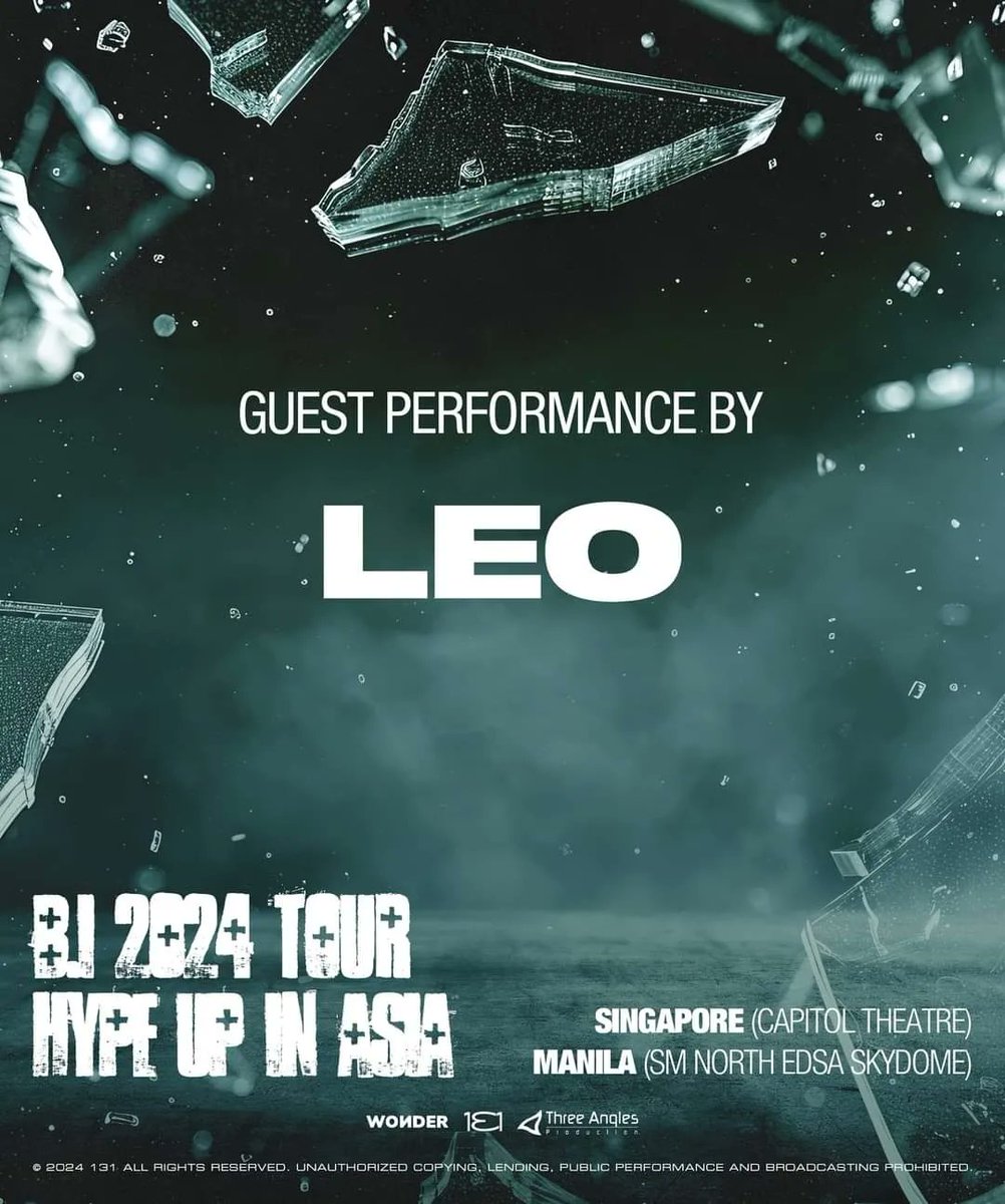 B.I will bring LEO as special guest performer for the B.I 2024 TOUR "HYPE UP" in ASIA! 

🎫 🛒 tapyourtickets.com

#HYPEUPinMNL by <a href="/Threeanglespro/">Three Angles Production</a>
#BI #비아이 #131LABEL
  
#wondercoltd #TAP #ThreeAnglesProduction