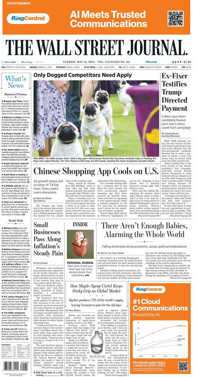 🇺🇸 Chinese Shopping App Cools On U.S.

▫Temu Cools on the U.S. After Shelling Out Billions
▫App looks to reduce reliance on American shoppers as growth slows and scrutiny of TikTok grows
▫Raffaele Huang & @shenlulushen

#frontpagestoday #USA @WSJ 🇺🇸