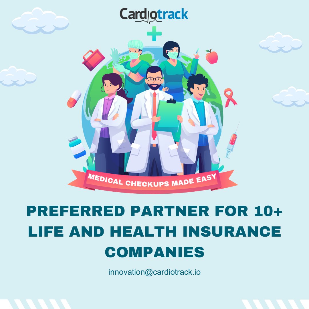 cardiotrak's tweet photo. Cardiotrack is proudly associated with 10+ Life and Health insurance companies to offer primary and secondary healthcare services at home.

#ethicalhealthcare
innovation@cardiotrack.io https://t.co/m3OtLeo1B4