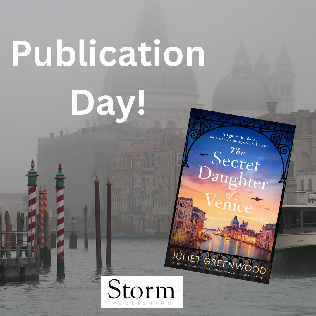It's here! Today is #publicationday for #TheSecretDaughterofVenice! Thank you to @vickyblunden & everyone at @Stormbooks_co - you have been a joy to work with. And thank you to the #reviewers who already love it. I'm blown away.♥️🥂 #HistFic #WW2 #Venice 
geni.us/338-al-aut-am