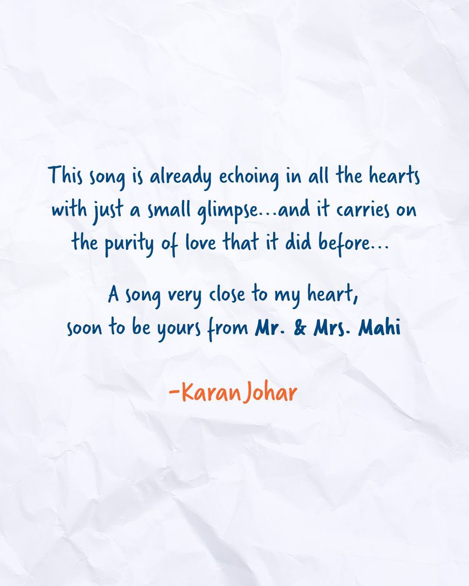#DekhhaTenu from #MrAndMrsMahi could be the next chartbuster..

#KaranJohar himself penning such words for a song means something is special about it. 

#JanhviKapoor #RajkummarRao