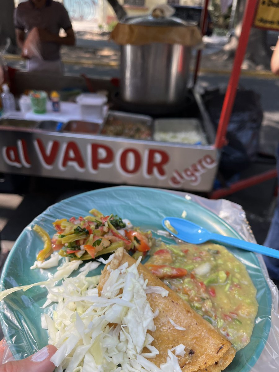 The food scene was stellar in #GuadalajaraMX - from the roasted elote at #GalloYToro to the street booths selling pastries &amp; tacos in the historic city center to the queso w/roasted poblanos in Tlaquepaque. Just to name a few favorites 😍