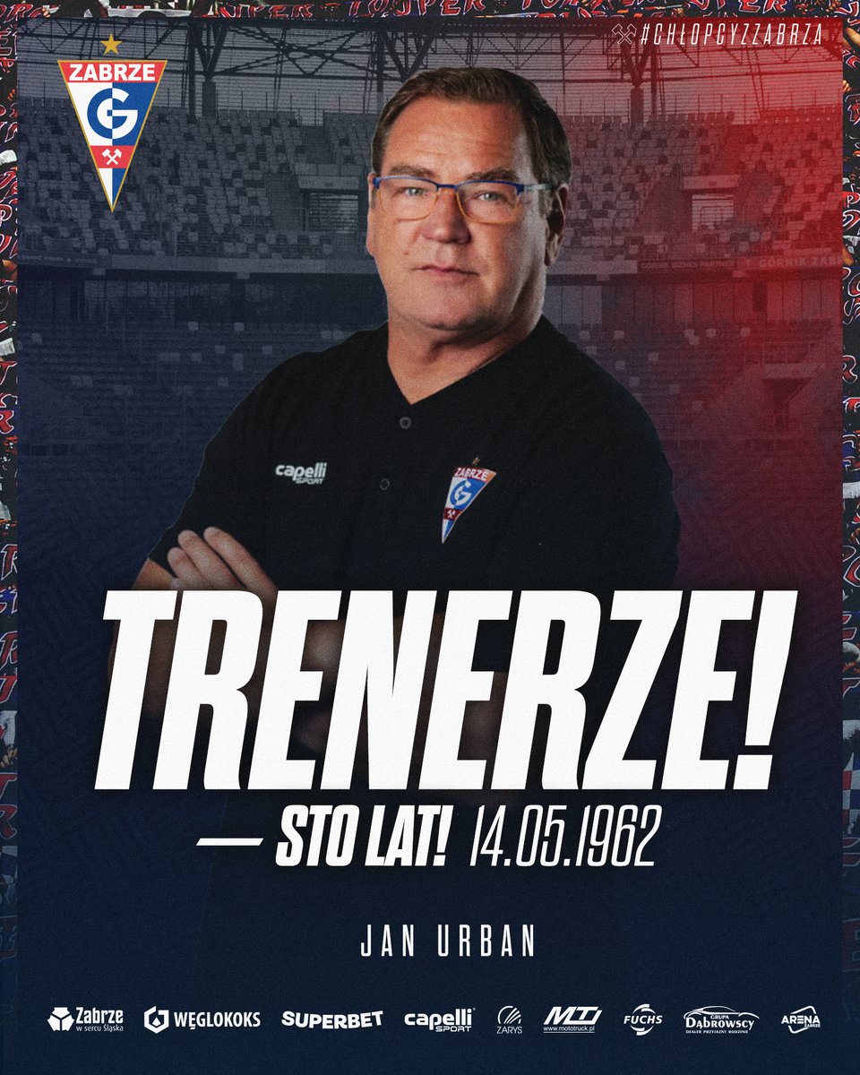 Dziś swoje urodziny świętuje trener i legenda Górnika Zabrze - Jan Urban! 🥳 Trenerze! Wszystkiego najlepszego i Trójkolorowego! 🤍💙❤️