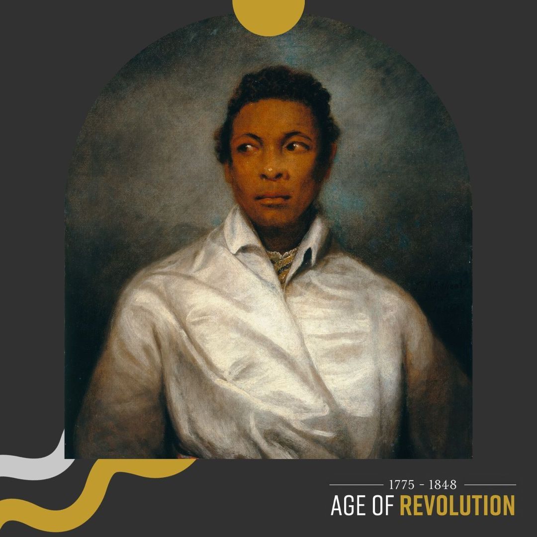 In May of 1825, at the age of 17, Ira Aldridge first appeared on the London stage in a low profile production of Othello. He was the first Black actor to play leading Shakespearian roles on the stage in Britain and across Europe #AgeOfRevSchools ageofrevolution.org/200-object/ira…