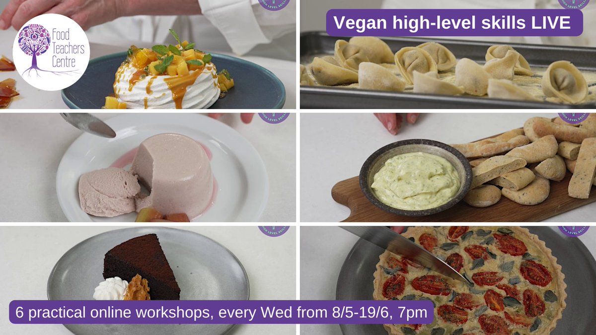 Vegan high-level skills LIVE Missed the 1st week? No problem! Catch-up & join us. 6 online workshops, every Wed till 19/6, 7pm. Sessions inc: demo of recipe, science, planning & legal. Plus get access to complete online training & resources. Go to: eventbrite.co.uk/e/825264276667