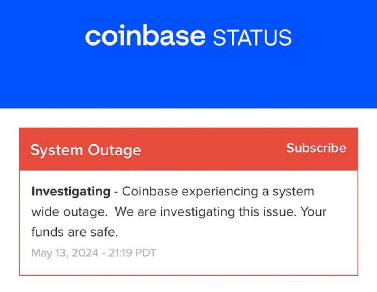 🚨Coinbase is currently down