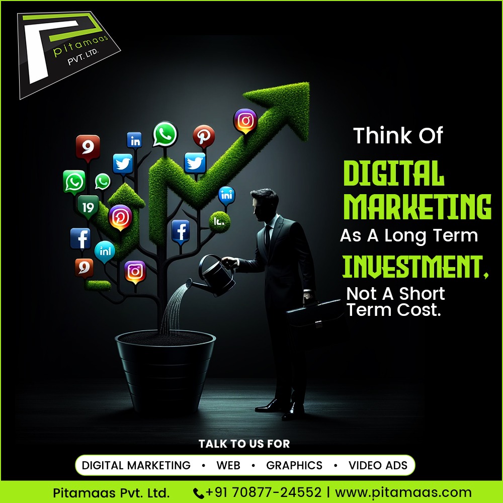 Digital Marketing is an investment, not just an expense. 🚀✨ Unlock long-term growth and visibility for your brand! 💼💻 #DigitalMarketing
.
.
#digitalmarketing #investingrowth #longtermsuccess #brandvisibility #marketingstrategy #pitamaas
pitamaas.com