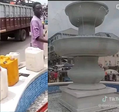 The video of a good Samaritan using gallons to refill the newly commissioned water fountain at Ochanja roundabout Onitsha is not trending because it didn't happen in Lagos 😂.

Obidiots are weak, they don't know how to defend this embarrassment. 

Jerry-Can Fountain 😂😂
